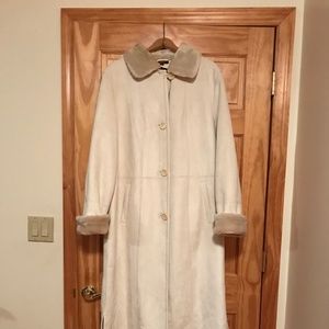 FAUX FUR LINED MAXI COAT